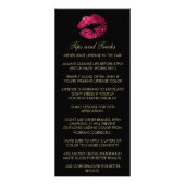 Carte Publicitaire Chaud Rose Parties scintillant et Marble Lip Tarif (Dos)