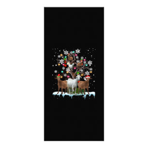 Carte Publicitaire Chèvre de Noël sur arbre Chèvre de Père Noël
