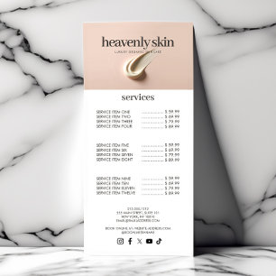 Carte Publicitaire Chic Beauté Salon de soins de peau Boutique Rose