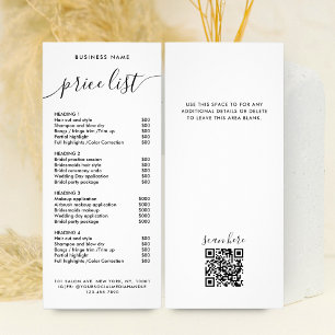 Carte Publicitaire Chic Black Typographie Business Services Tarifs