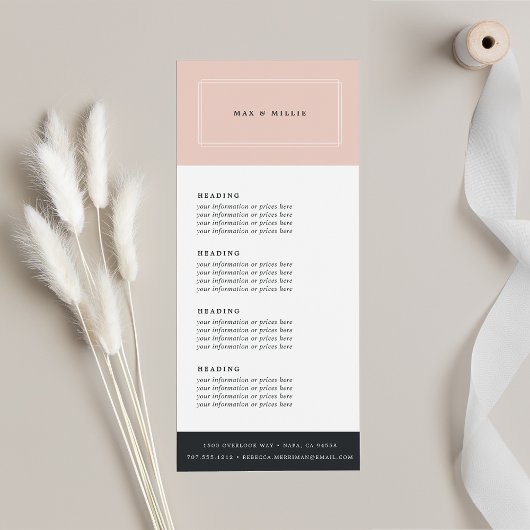 Carte Publicitaire Chic Blush | Tarification ou services