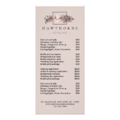 Carte Publicitaire Chic Brush Stroke Salon Tarifs Service Élégant (Devant)