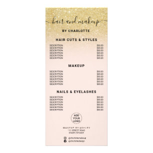 Carte Publicitaire Chic or parties scintillant calligraphie prix de m