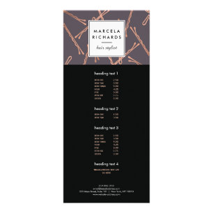Carte Publicitaire Chic Rose Gold Bobby Pins Coiffeur Styliste Salon