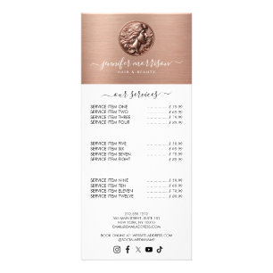 Carte Publicitaire Chic Rose Gold Caméo Beauté, Cheveux, Soins de pea