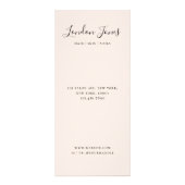 Carte Publicitaire Chic Script Typographie Services Blush Tarifs (Dos)