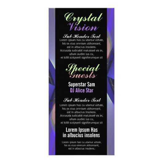Carte Publicitaire Circulaire d'événements Crystal Vision (Dos)