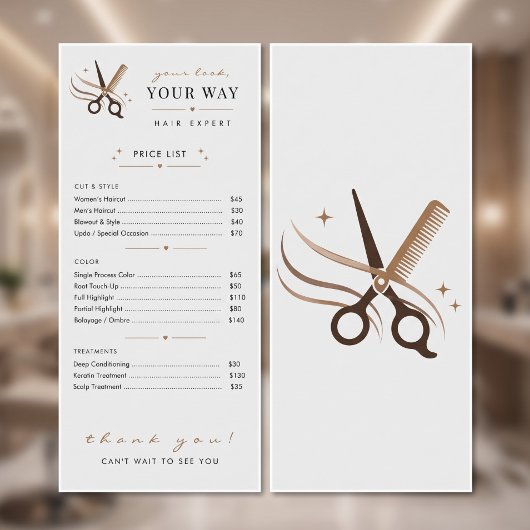 Carte Publicitaire Ciseaux blancs minimaux de coiffeur modifiables