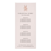 Carte Publicitaire Ciseaux or rose | Tarifs ou services de salons (Devant)
