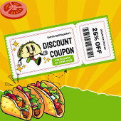 Carte Publicitaire Classic Retro Quirky Cartoon Taco