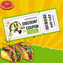 Classic Retro Quirky Cartoon Taco