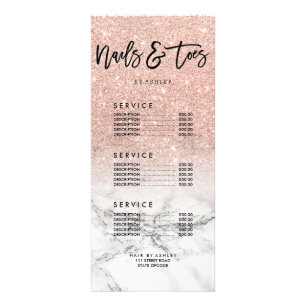 Carte Publicitaire Clous orteils rose rose parties scintillant liste