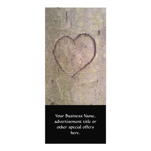 Carte Publicitaire Coeur sculpté dans un arbre (Devant)