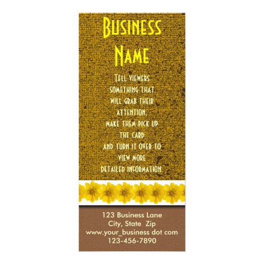 Carte Publicitaire Colorful Jaune Fleurs sauvages Affaires Promotion (Devant)