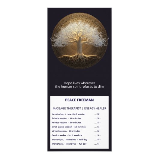 Carte Publicitaire Conception de l'Arbre de Lumière Éternelle | Arbre (Devant)