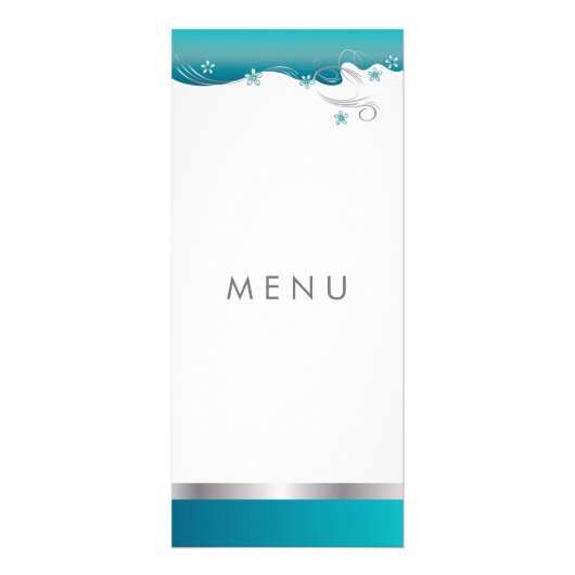 Carte Publicitaire Conception florale sinueuse de bleu de turquoise (Dos)