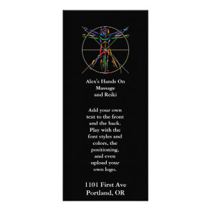 Carte Publicitaire Couleurs de Chakra d'homme de DaVinci Vitruvian