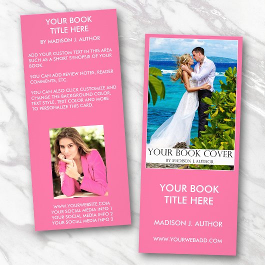 Carte Publicitaire Couverture du livre Romance Writer | Photo de l'au