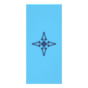 Carte Publicitaire Croix chrétienne avec ornement bleu