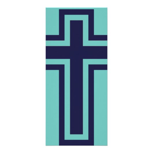 Carte Publicitaire Croix chrétienne bleue différentes variantes (Devant)