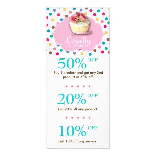 Carte Publicitaire Cuisine Boulangerie Cupcake Remise Polka Point 2 (Devant)