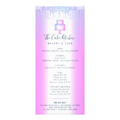 Carte Publicitaire Cuisine Boulangerie Purple Parties scintillant Dri (Devant)