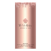 Carte Publicitaire Cupcake Rose Gold Cuivre Parties scintillant Boula (Dos)