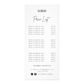 Carte Publicitaire Custom Logo Minimalist Services Script Price List (Devant)