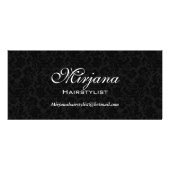 Carte Publicitaire Damas florales noires et blanches Services coiffeu (Devant)