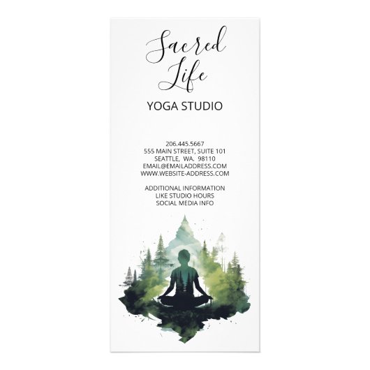 Carte Publicitaire Dans le silence | Méditation en forêt (Dos)