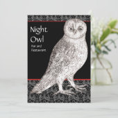 Carte publicitaire de la Chouette de nuit ou invit (Debout devant)