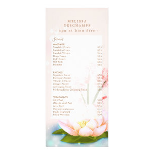 Carte Publicitaire Délicat Lotus rose Fleur Modèle Spa personnalisé