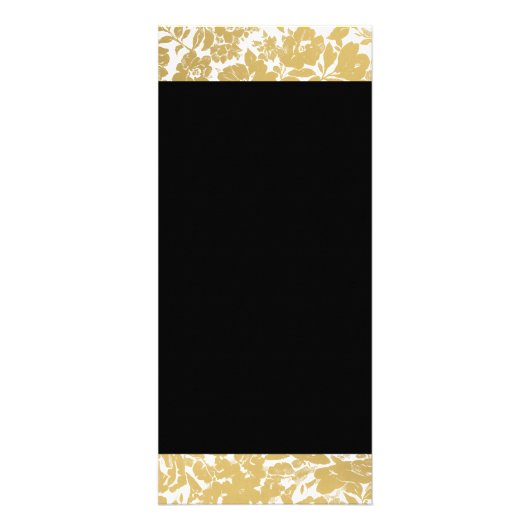 Carte Publicitaire Design Floral Or Élégant Avec Noir Gras (Dos)