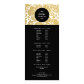 Carte Publicitaire Design Floral Or Élégant Avec Noir Gras (Devant)