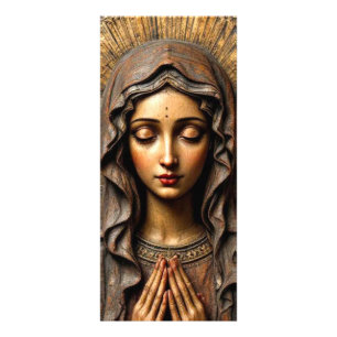 Carte Publicitaire Dévotion sculptée Marie en bois