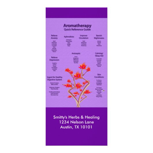 Carte Publicitaire Diagramme d'aromathérapie en lavande (Devant)