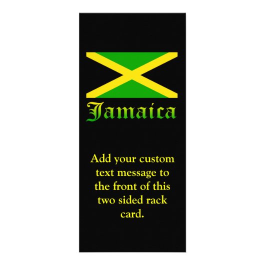 Carte Publicitaire Drapeau, noir, vert et jaune de la Jamaïque (Devant)