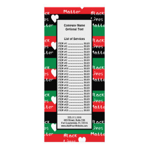 Carte Publicitaire Drapeau panafricain Black Lives Matter Cœur Blanc