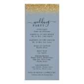 Carte Publicitaire Dusty Blue & Gold Parties scintillant Wedding Prog (Dos)