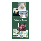 Carte Publicitaire Élégance Vert & Blanc 💐 Fleuriste pour Mariages (Devant)