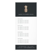 Carte Publicitaire Élégant ananas en cuivre | Tarification ou service (Devant)