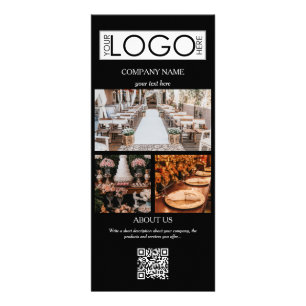 Carte Publicitaire Elégant Black Event Planning Business 3 Photos