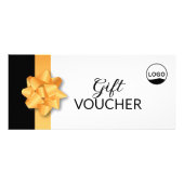 Carte Publicitaire Élégant bon cadeau en ruban or avec logo (Devant)