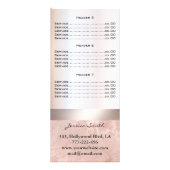 Carte Publicitaire Elégant cils & sourcils rose marbre d'or (Dos)