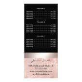 Carte Publicitaire Elégant cils & sourcils rose marbre d'or (Dos)