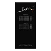 Carte Publicitaire Elégant ciseaux d'or rose moderne coiffeur (Dos)