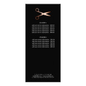 Carte Publicitaire Elégant ciseaux d'or rose moderne coiffeur (Dos)