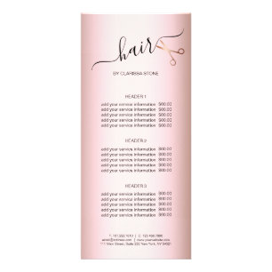Carte Publicitaire Elégant ciseaux d'or rose moderne coiffeur