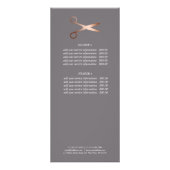 Carte Publicitaire Elégant ciseaux d'or rose moderne coiffeur (Dos)