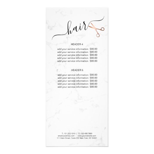 Carte Publicitaire Elégant ciseaux d'or rose moderne coiffeur (Dos)